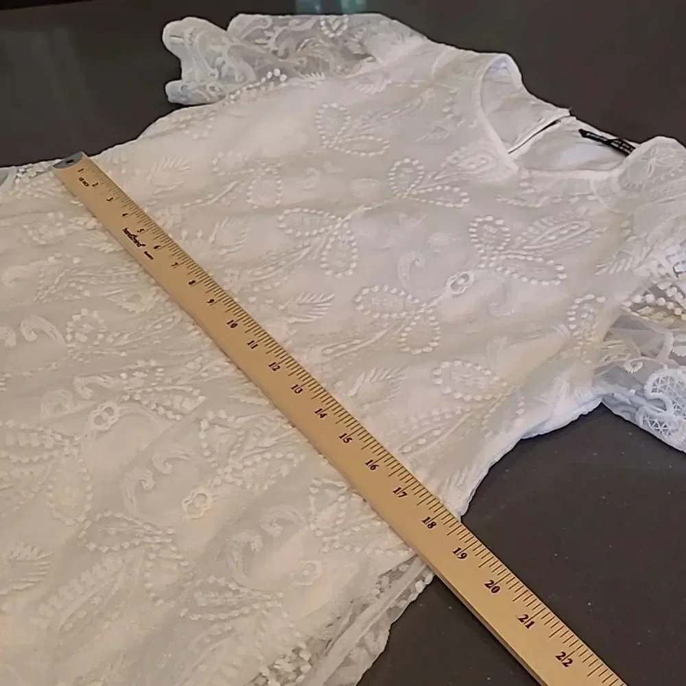 SHEIN sz S embroidered sheer dress with full lining